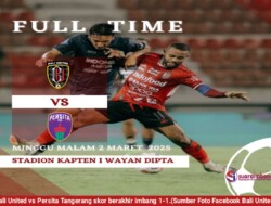 Bali United vs Persita Tangerang skor berakhir imbang 1-1