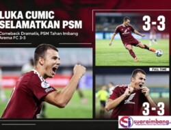 Bangkit Tertinggal, Luka Cumic Dua Gol, PSM Imbang 3-3 Arema