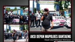 Aksi Depan Mapolres Bantaeng, Usut Kekerasan Wartawan dan Pelangsir BBM Subsidi Dikecam