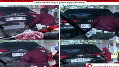 Ganti Pelat Nomor di SPBU Lamalaka Viral